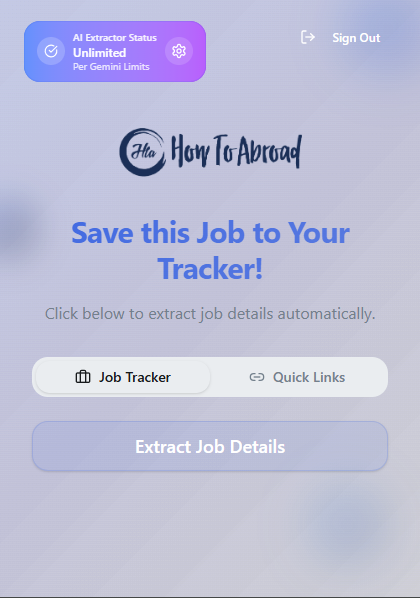 HowtoAbroad Job tracker chrome extension