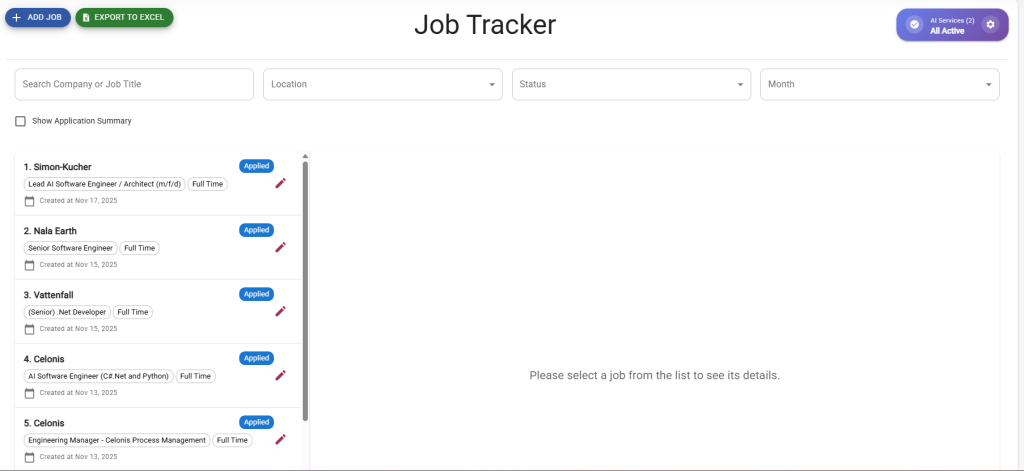 Job tracker